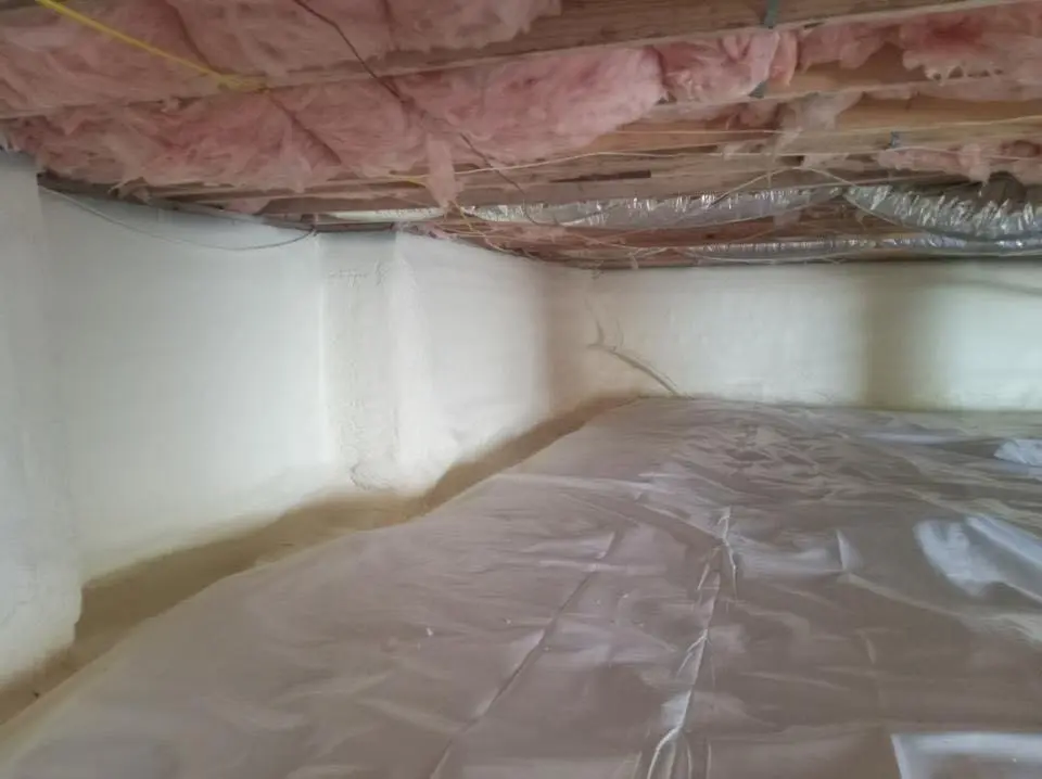 Crawl space encapsulation with closed-cell spray foam for Metal Roof Coating in Hudson